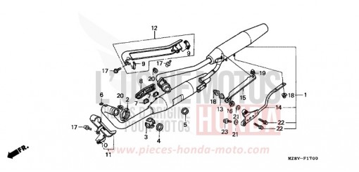 EXHAUST MUFFLER VT600CV de 1997